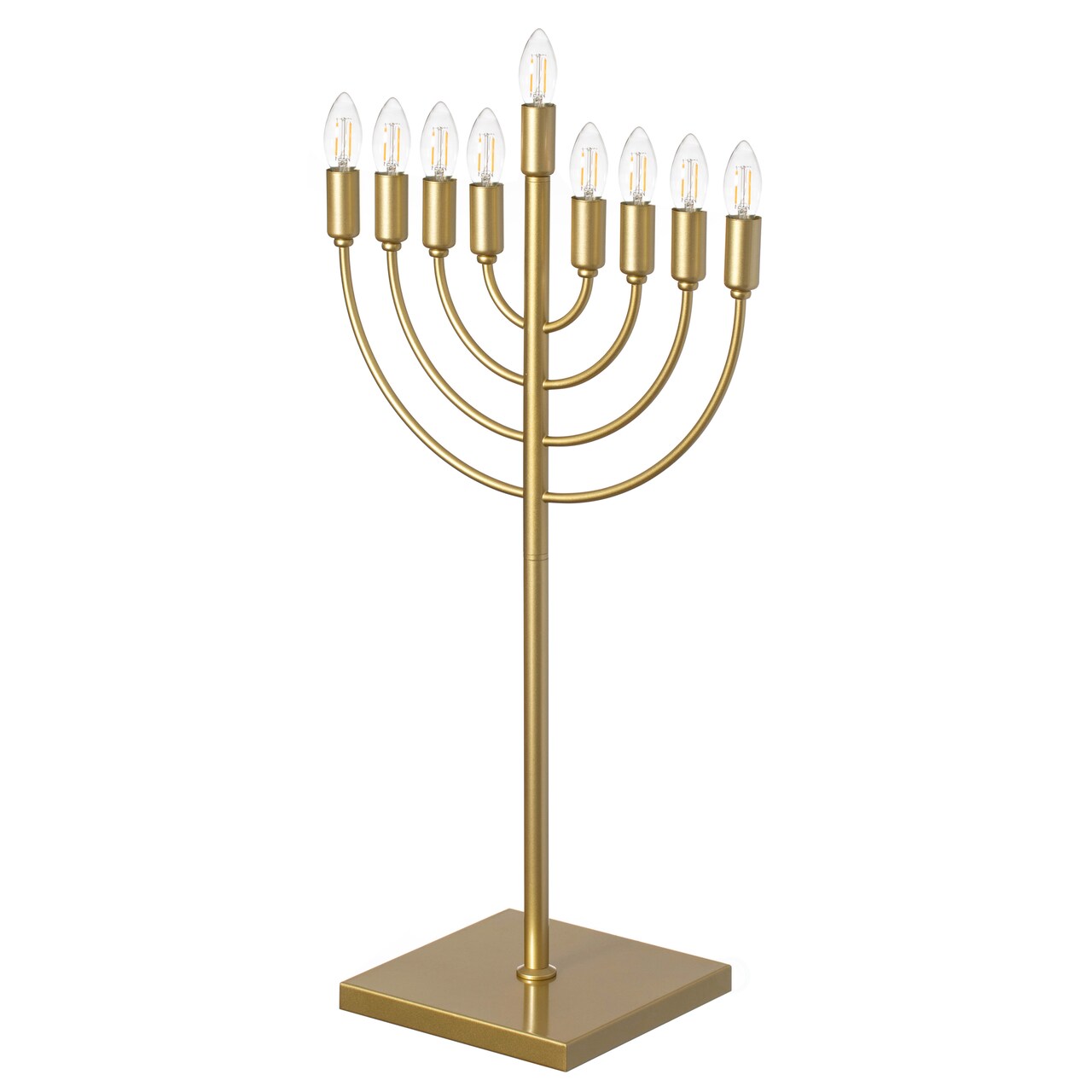 Chabad Style Hanukkah Menorah for Entryway, Living Room, Office, and Kitchen with LED Light Bulbs and Remote Control for Easy Daily Hanukkah Lighting Sequence